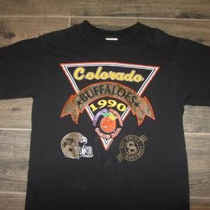 Colorado Buffaloes 1990 Orange Bowl Black Football Vtg Shirt